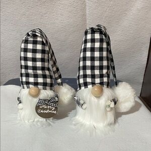 Black and White Buffalo Check Christmas Gnomes